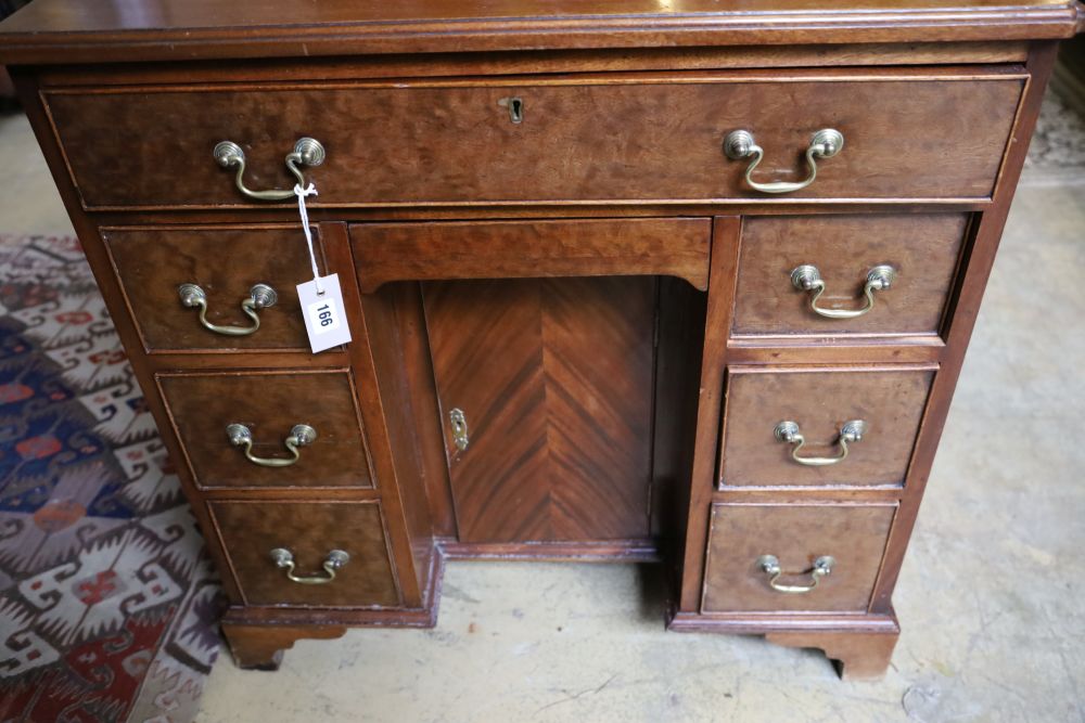 A George III mahogany kneehole desk, width 78cm, depth 46cm, height 78cm